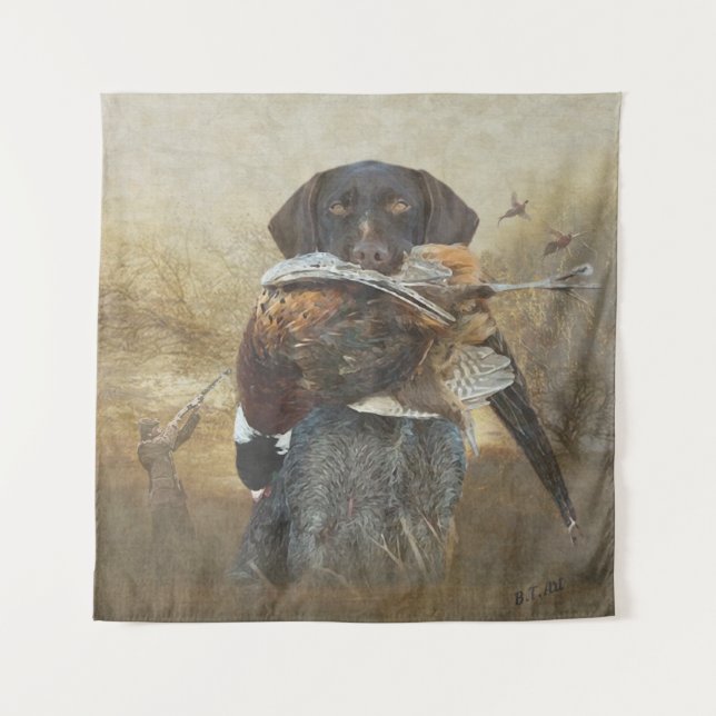 Tenture Saison de chasse, Pointeur À poils durs allemand (Devant)