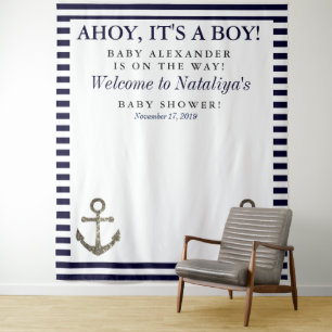 Tenture Salut C'est un Garçon Photobooth pour Baby Shower