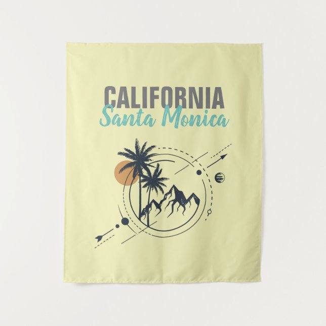 Tenture Santa Monica Californie Geometric Palms (Devant)