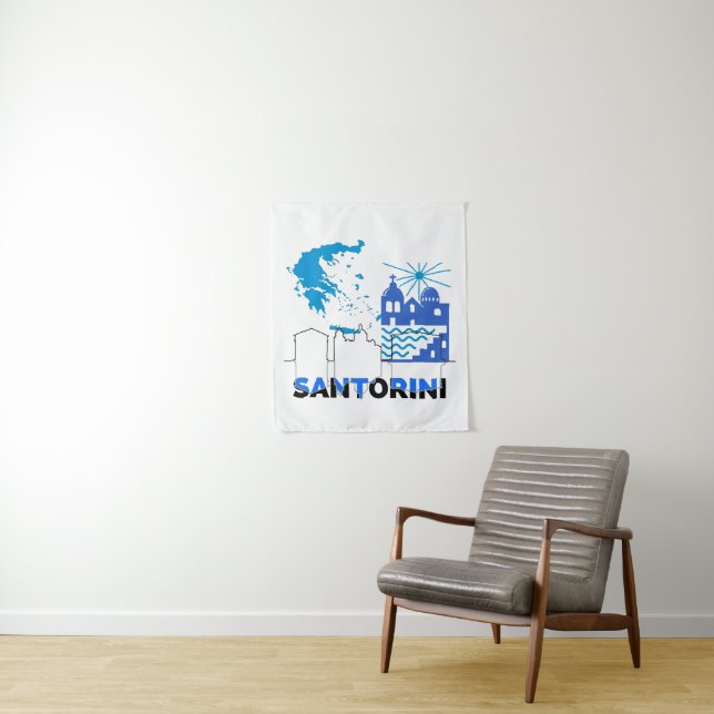 Tenture Santorin Grèce.b (En situation)