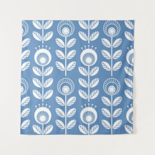 Tenture Scandinavian folk style flowers - seamless floral 
