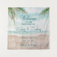 Scène de plage peinte de mariage Bienvenue à Islan