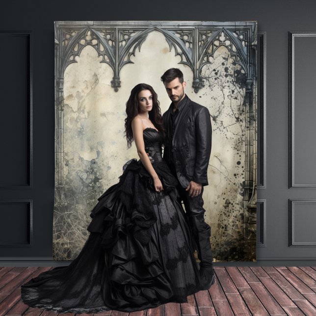 Tenture Scènes gothiques Moody Arches Vintages Crème et No (Créateur téléchargé)