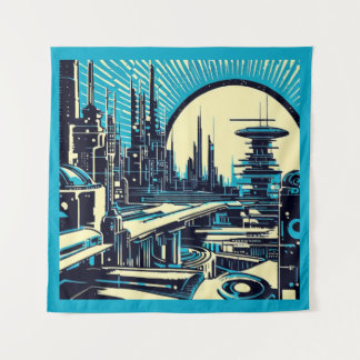 Tenture Sciage urbain futuriste SF 3