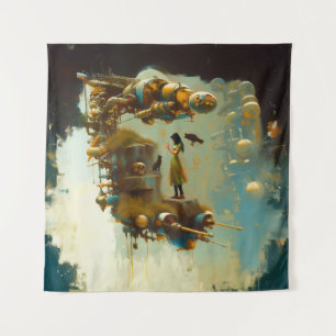 Tenture SciFi Abstrait Cat Raven Occult Dark Witchy AI Art