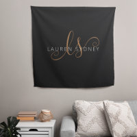 Script féminin Black Gold moderne Monogramme