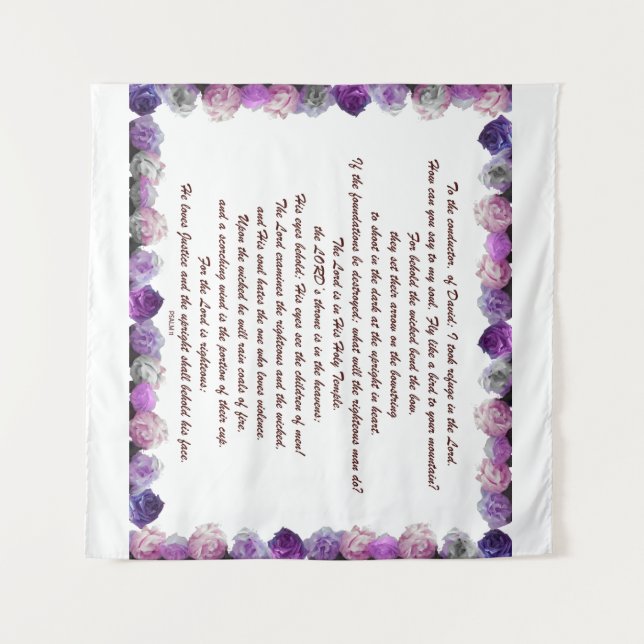 Tenture Scripture, Psaume 11, Purple Roses (Devant (Horizontal))