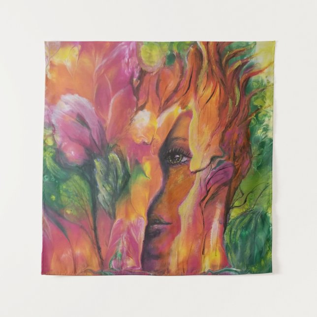 Tenture Se fondre dans l'orange (Devant)