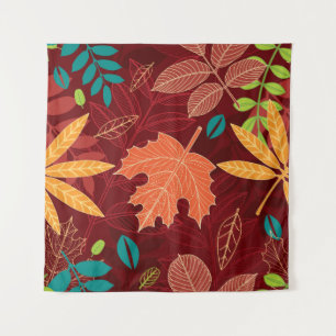 Tenture Seamless pattern with autumn leaves