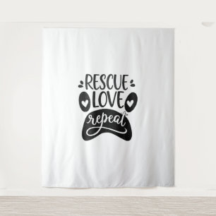 Tenture Secourir l'amour Répéter le chien Paw Tee