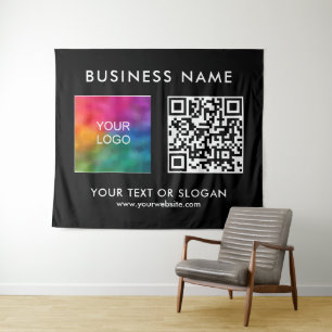Tenture Séminaire de fêtes Logo Code QR Grand fond d'écran