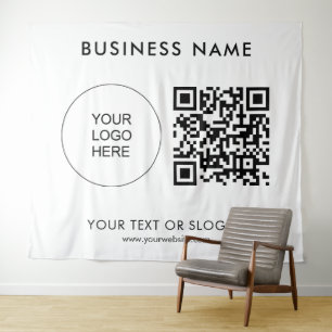 Tenture Séminaire de fêtes Texte du logo Code QR Contexte