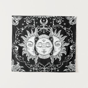 Tenture Sept étoiles Trois faces Soleil et Lune esthétique