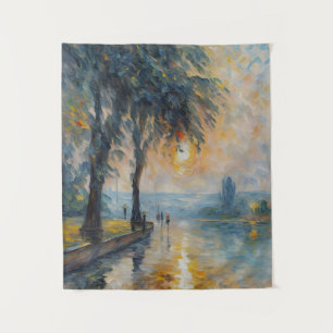 Tenture Serene Sunset by Water Impressionist Paysage Art