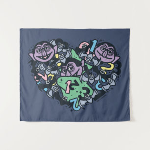 Tenture Sésame Sésame Comte von Count Doodle Heart