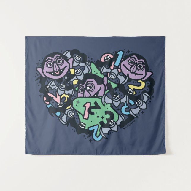 Tenture Sésame Sésame | Comte von Count Doodle Heart (Devant (Horizontal))
