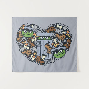 Tenture Sésame Sésame Oscar the Grouch Doodle Heart