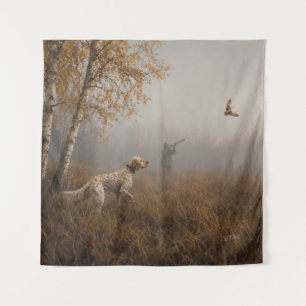 Tenture Setter anglais, chasse à la bécasse