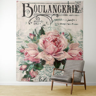 Tenture shabby chic, découpage, victorien, français chic, 