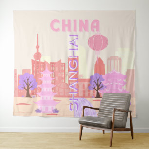 Tenture Shanghai Chine Pastel Voyage Art