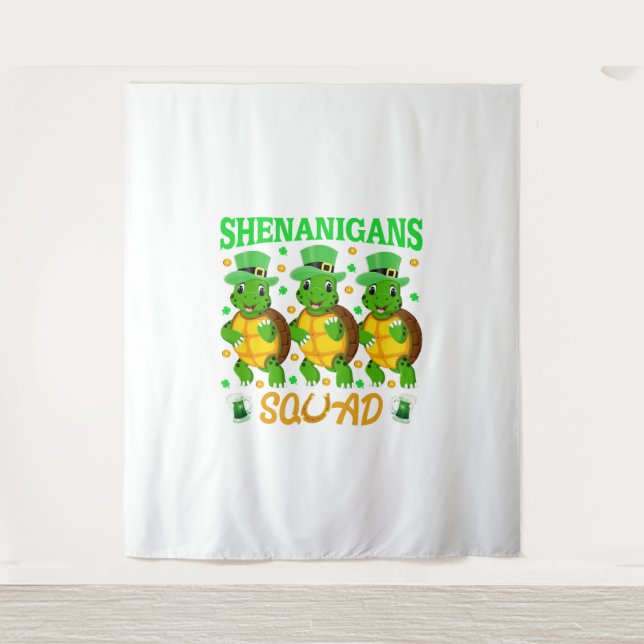 Tenture Shenanigans Squad St Patrick's Day Cute Turtle (Devant)