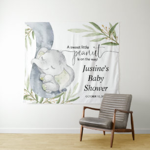 Tenture Signe d'arrière-plan de baby shower d'éléphant neu