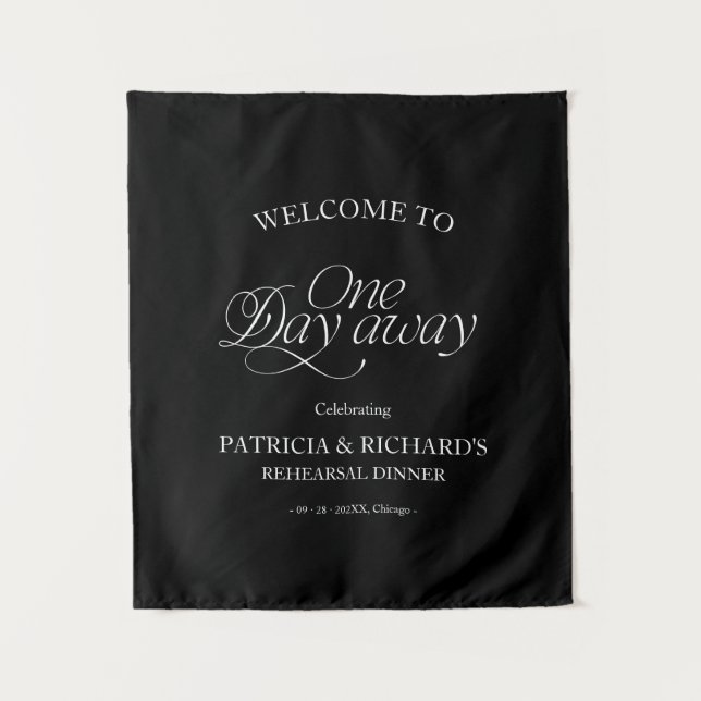Tenture Signe de bienvenue pour dîner de répétition modern (Devant)