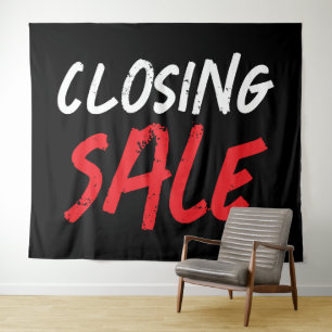 Tenture Signe de fermeture, Bannière de vente de magasin d