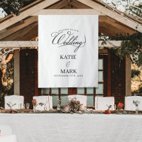 Signe de tissu de calligraphie pour notre mariage