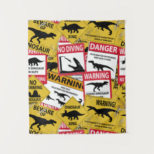 Tenture Signes de prudence Dinosaure