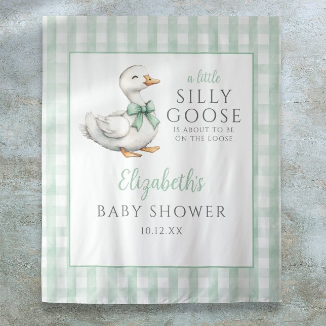 Tenture Silly Goose Neutral Baby shower photo fond (Silly Goose Neutral Baby Shower Photo Backdrop)