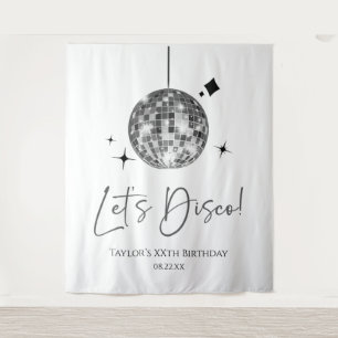 Tenture Silver Disco Ball Let's Disco fête d'anniversaire