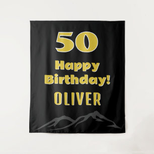 Tenture Simple 50ème anniversaire heureux en arrière-plan