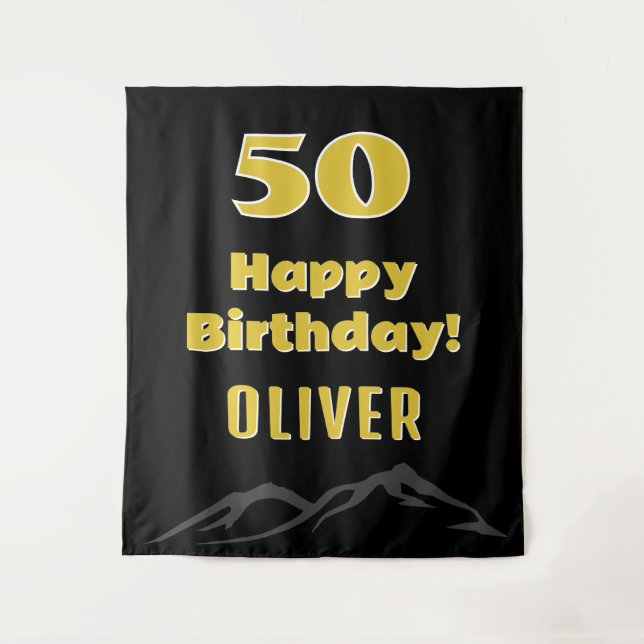Tenture Simple 50ème anniversaire heureux en arrière-plan (Devant)