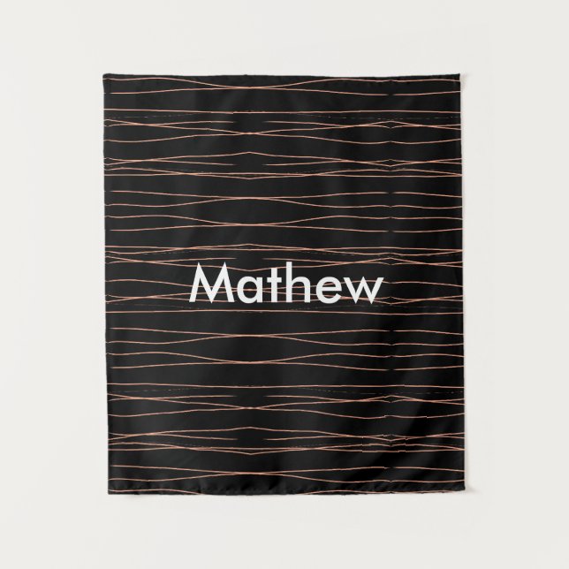 Tenture Simple monogramme ajoutez votre nom lettre homme m (Devant)
