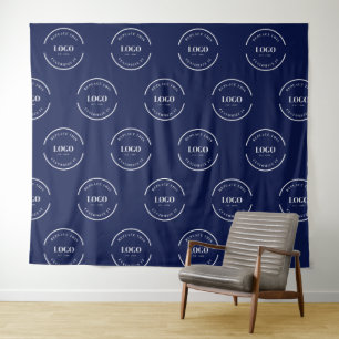 Tenture Simple personnalisé logo blanc étape et répétition