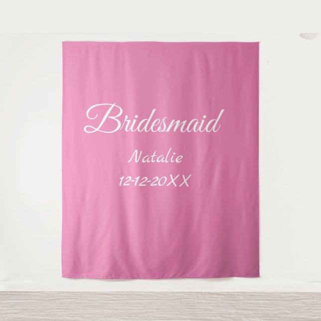 Tenture Simple texte minimal rose demoiselle d'honneur ajo (Devant)
