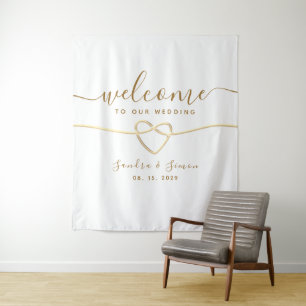 Tenture Simple toile de fond de bienvenue pour mariage 