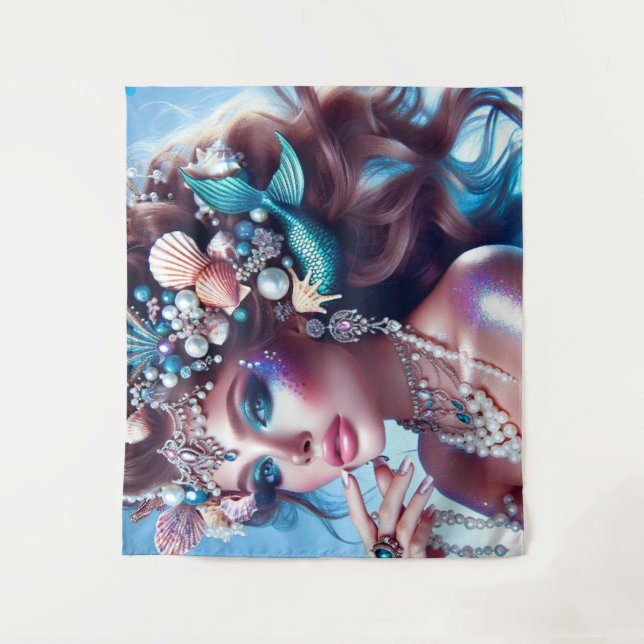 Tenture Sirène aux trésors de mer Bijoux (Devant)