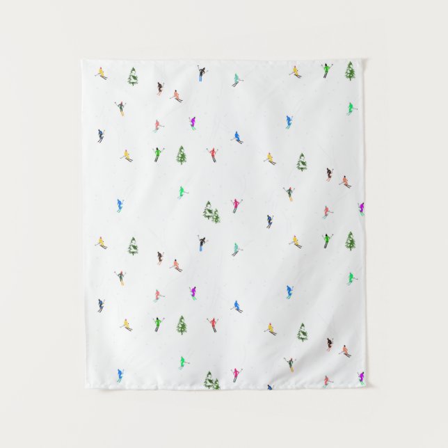 Tenture Ski alpin d'hiver Ski Ski Ski Motif (Devant)