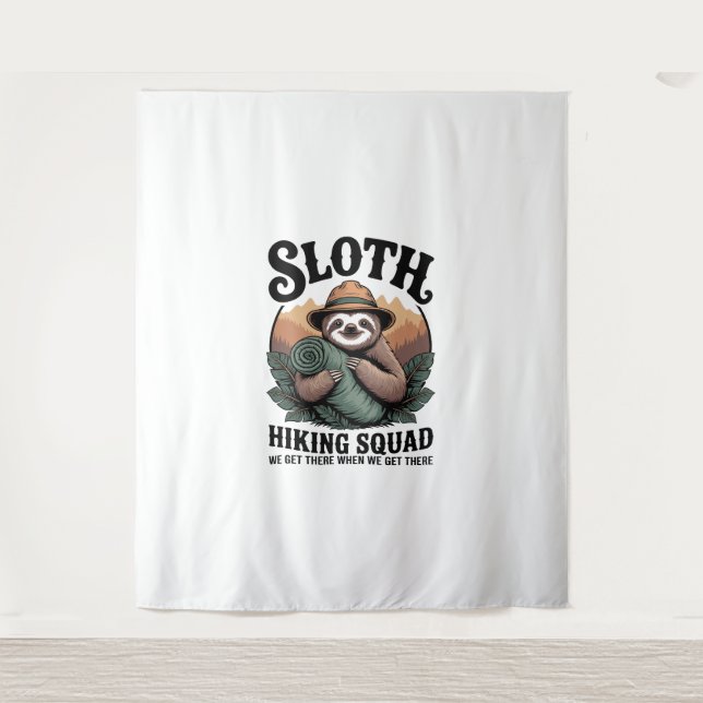 Tenture Sloth Randonnée Squad Funny Camping (Devant)
