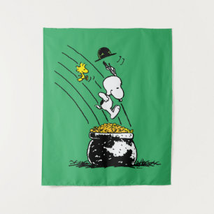 Tenture Snoopy Jumping dans le pot d'or