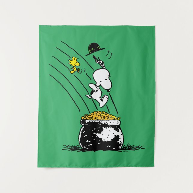 Tenture Snoopy Jumping dans le pot d'or (Devant)