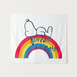 Tenture Snoopy   Rêver en couleur arc-en-ciel
