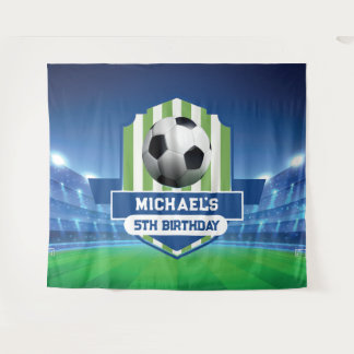 Tenture Soccer Birthday banner backdrop 