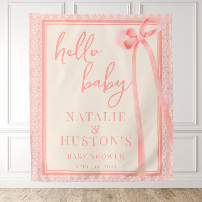 Tenture Soft Girl Floral Romantique Blush Bow Coquette (Créateur téléchargé)