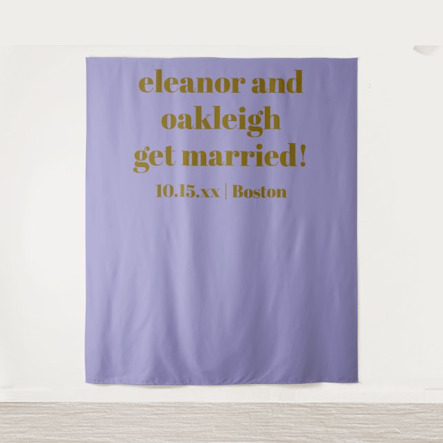 Tenture Soft Purple Modern Wedding Custom Photo Backdrop (Devant)