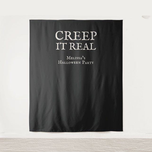 Tenture Soirée Halloween Creep it Real Noir (Devant)