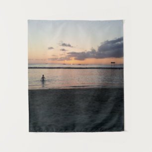 Tenture Soirée Sunset Plage tropicale Waikiki Oahu Hawaii