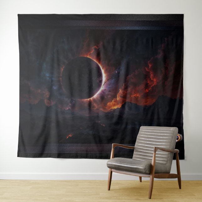 Tenture Solar Eclipse Chef-d'oeuvre cosmique Xzendor7 Art  (En situation (horizontale))